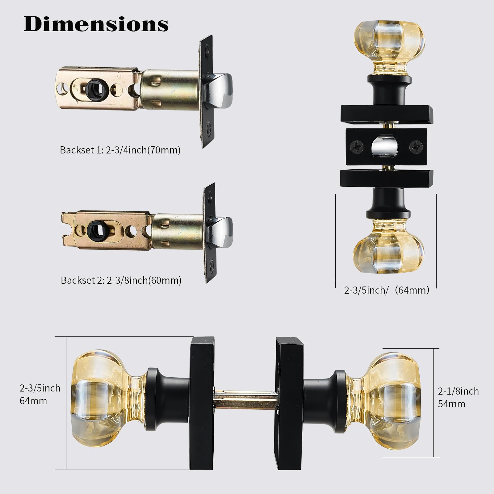 Champagne Gold Crystal Door Knob - Elegant Design -6 Champagne Gold Crystal Door Knob - Elegant Design -6