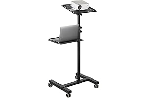 Mount-It! Projector Floor Stand-Mobile Projector and Laptop Stand (2 Shelves)