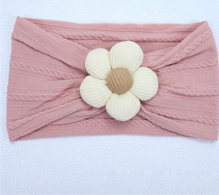 Baby Girls Headbands Girls Headband Nylon Wide Hair Band Soft in Four colors (White Beige, Light Grey,pink 4)4