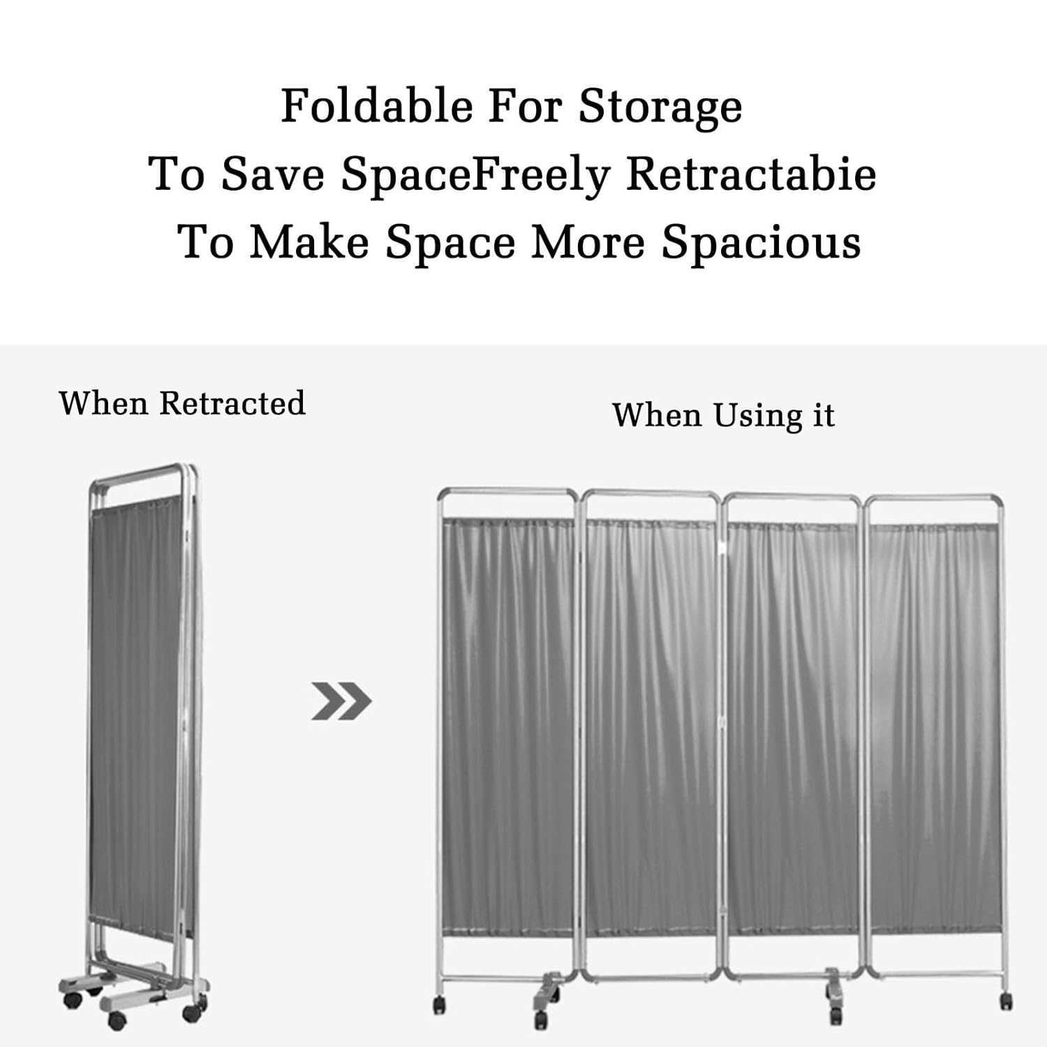 医療用プライバシースクリーン ブルーパネル、折りたたみ式デザイン