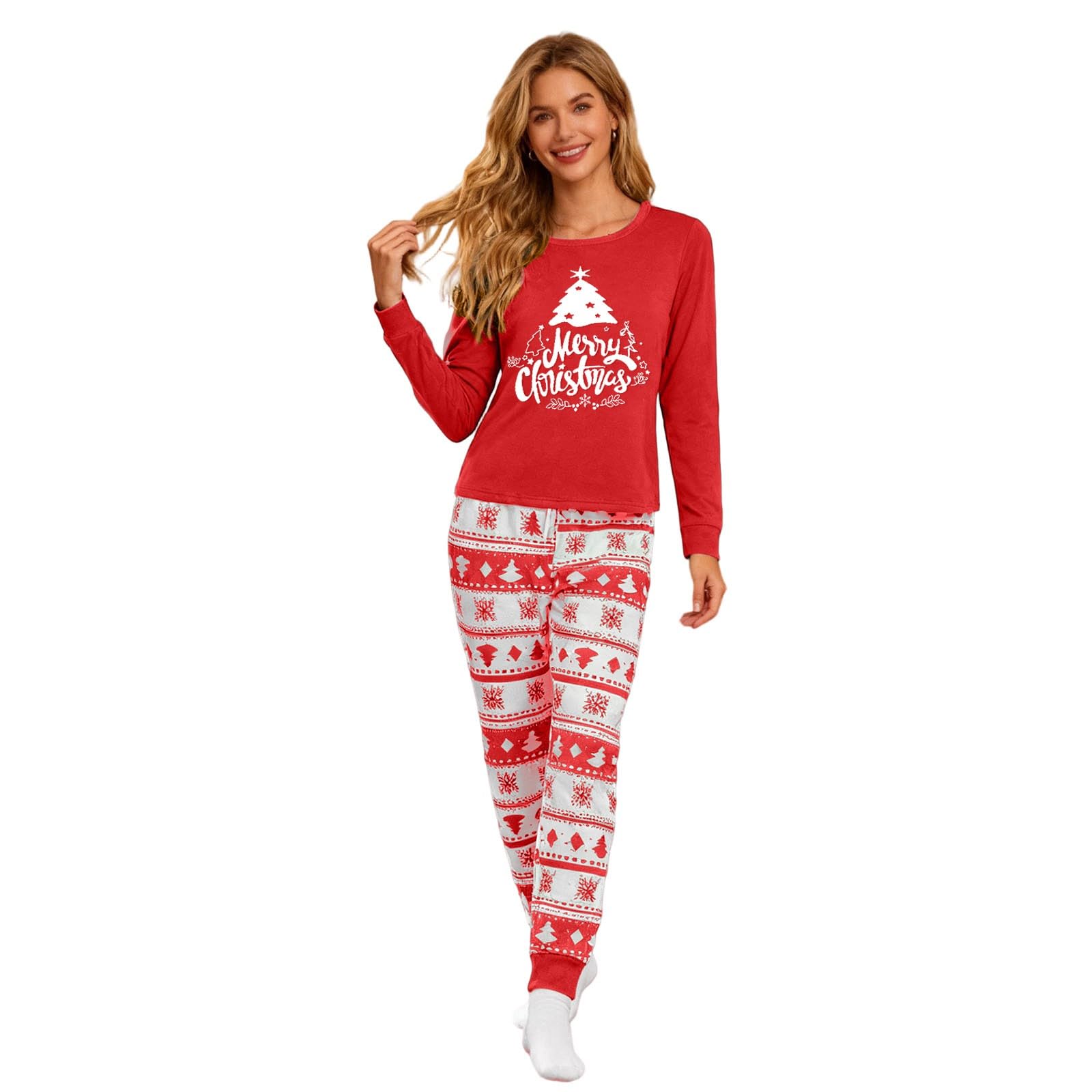 Generisch Pijamas de pareja familiar - Ropa de dormir festiva para madres