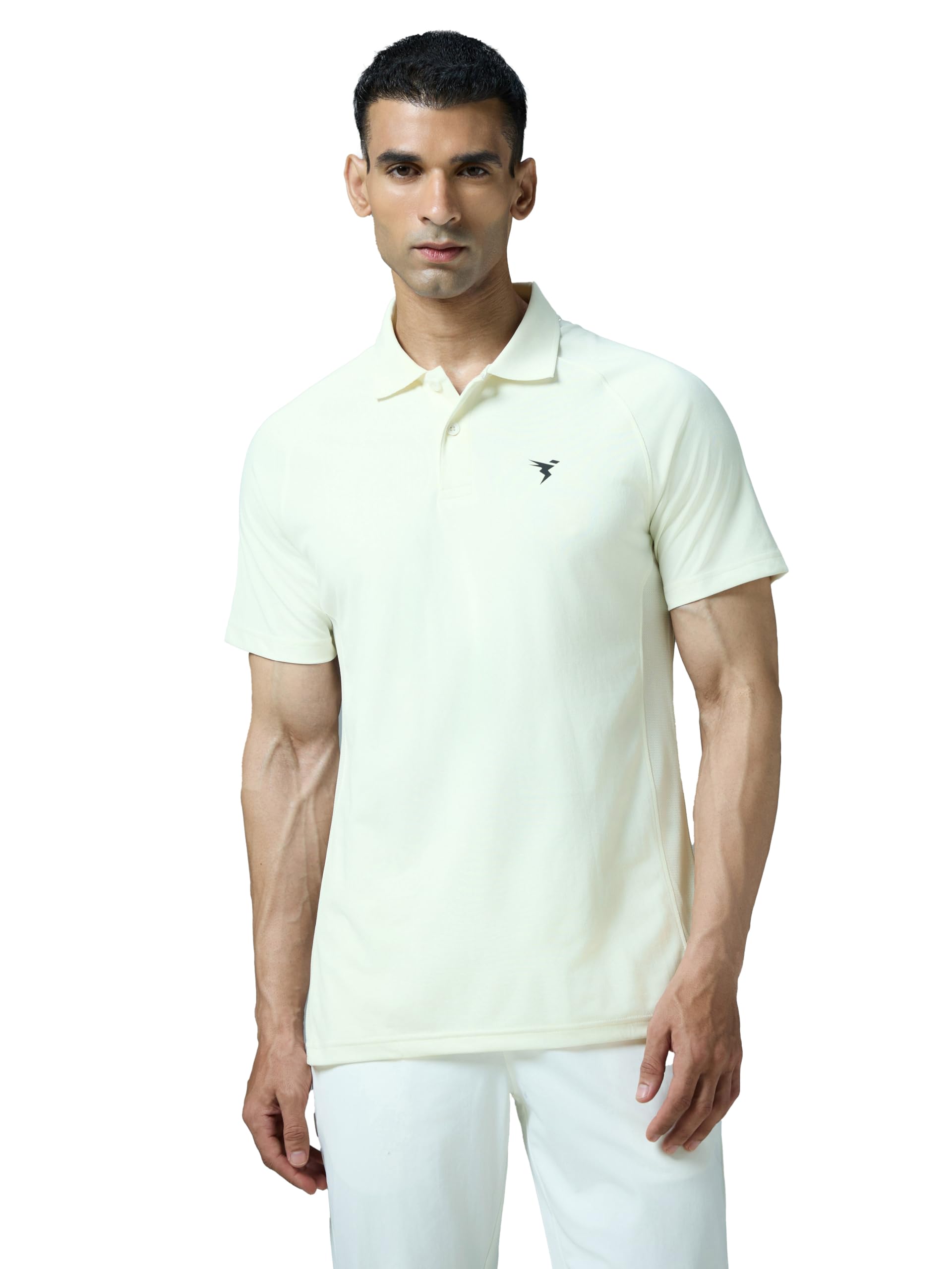 Men's Slim Fit Solid Half Sleeve Cricket Polo T-Shirt for Sports-image-47