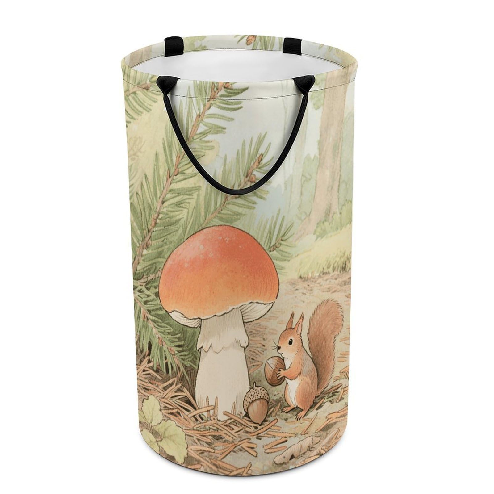 Vintage Mushroom Dirty Clothes Basket Large Capacity Laundry Basket Freestanding Laundrys Hampers Tall Collapsible Clothes Hamper for Blankets Toys