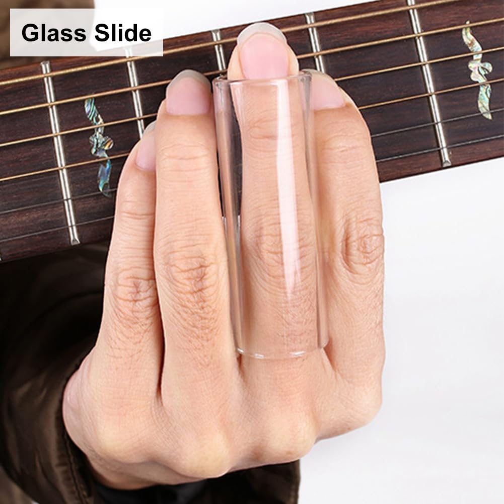 Slide pour guitare et basse, 2 pièces de toboggan, accessoires slide, rails en verre et acier inoxydable