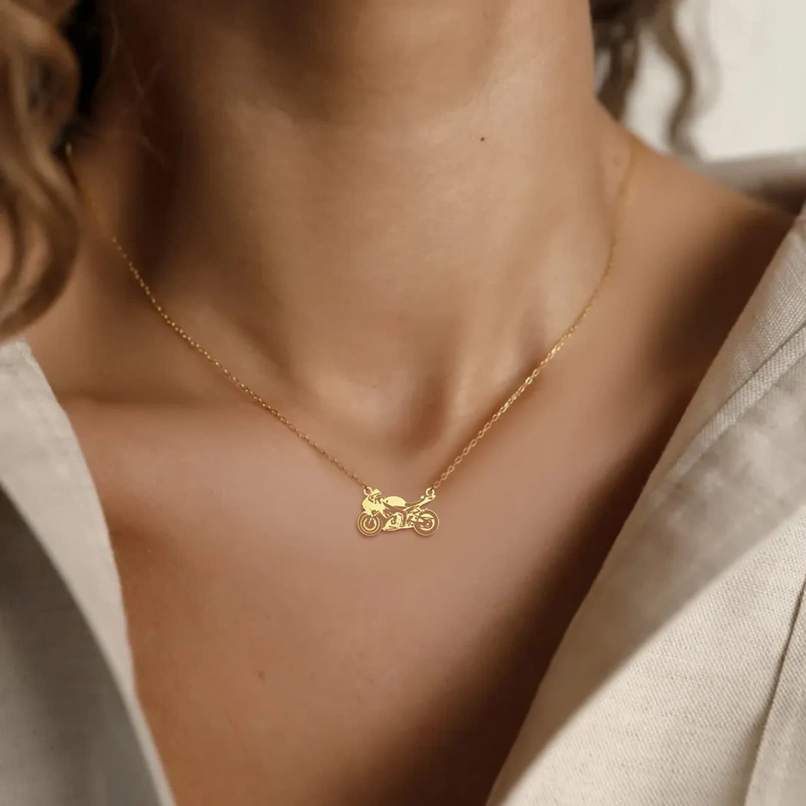 Collier Pendentif Bijouterie Mode Simple Petite Amie Cadeau fête des mères Simple Moto Charme Pendentif Collier pour Homme Femme Délicate Cou Chaîne Rocher Motard Bijoux Cadeau
