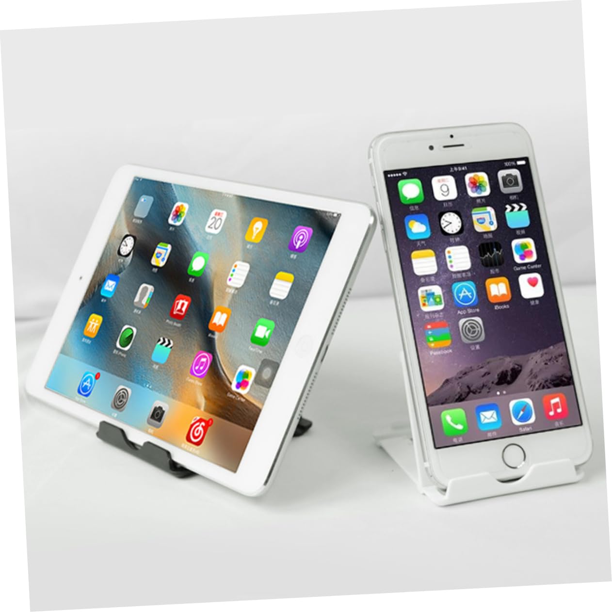 Angoily Portable Phone Holder Stand Desktop Phone Bracket for Smartphones Tablets Hard Plastic for Office Home Use Reduces Neck Strain While Watching Movies White