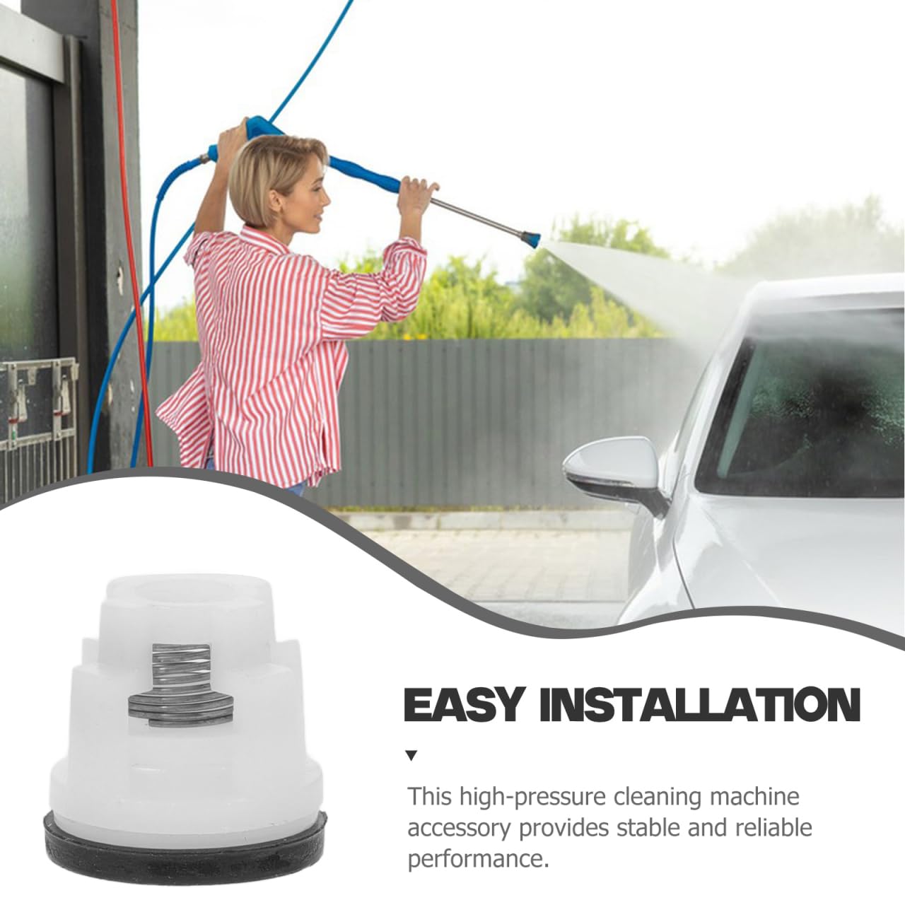 VáLvula De RetencióN para Hidrolavadora De PláStico PP Asiento PequeñO para Accesorios De Lavado a PresióN Compatible con Diferentes Modelos Control Eficaz del Flujo De Agua