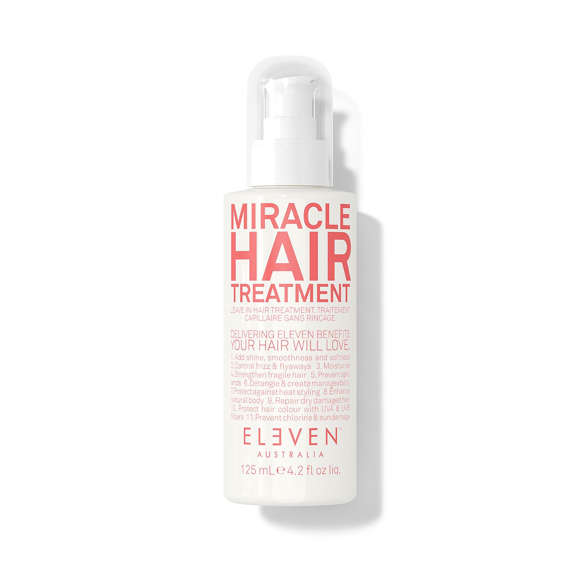 ELEVEN AUSTRALIA Miracle Hair Treatment | Leave-In Kur für Damen & Herren – Hitzeschutz, Anti-Frizz & Feuchtigkeit – Pflegt trockenes Haar & entwirrt – 125ml