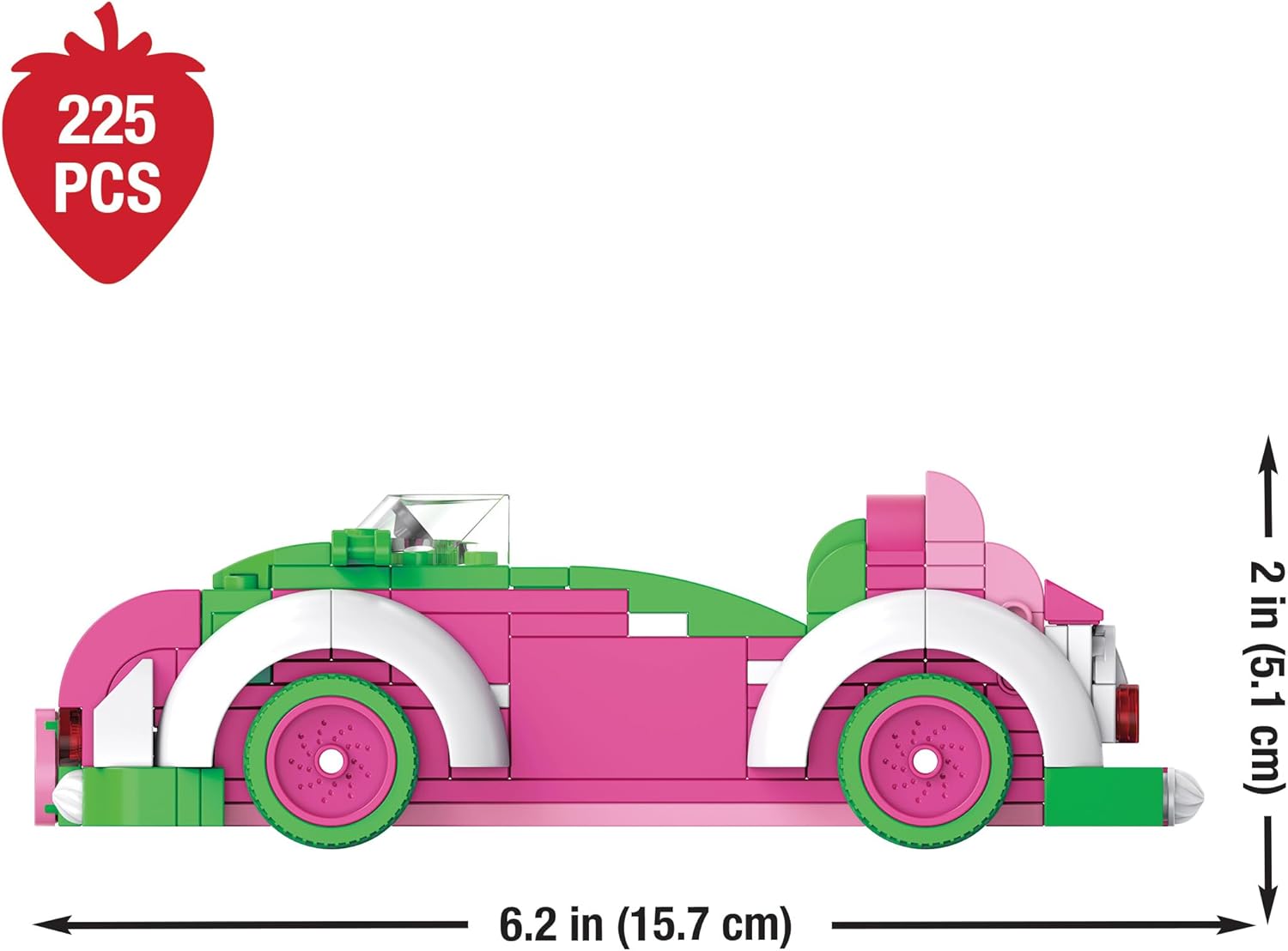 Brickcraft Strawberry Shortcake Berry Cruiser Christmas Building Kit, Festive 362-Piece Buildable Figure & Car Block Set, Classic Cartoon Collectible Holiday Xmas Toy Gift for Fans Ages 8+ & Families