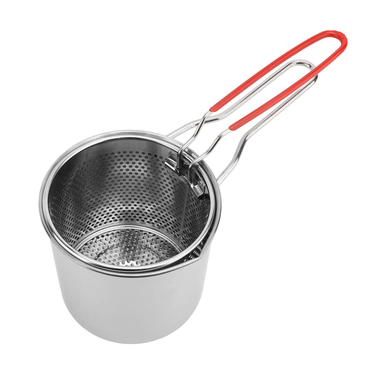 Stainless Steel Pan with Strainer Basket Lid Handling for Shrimp Potatoes