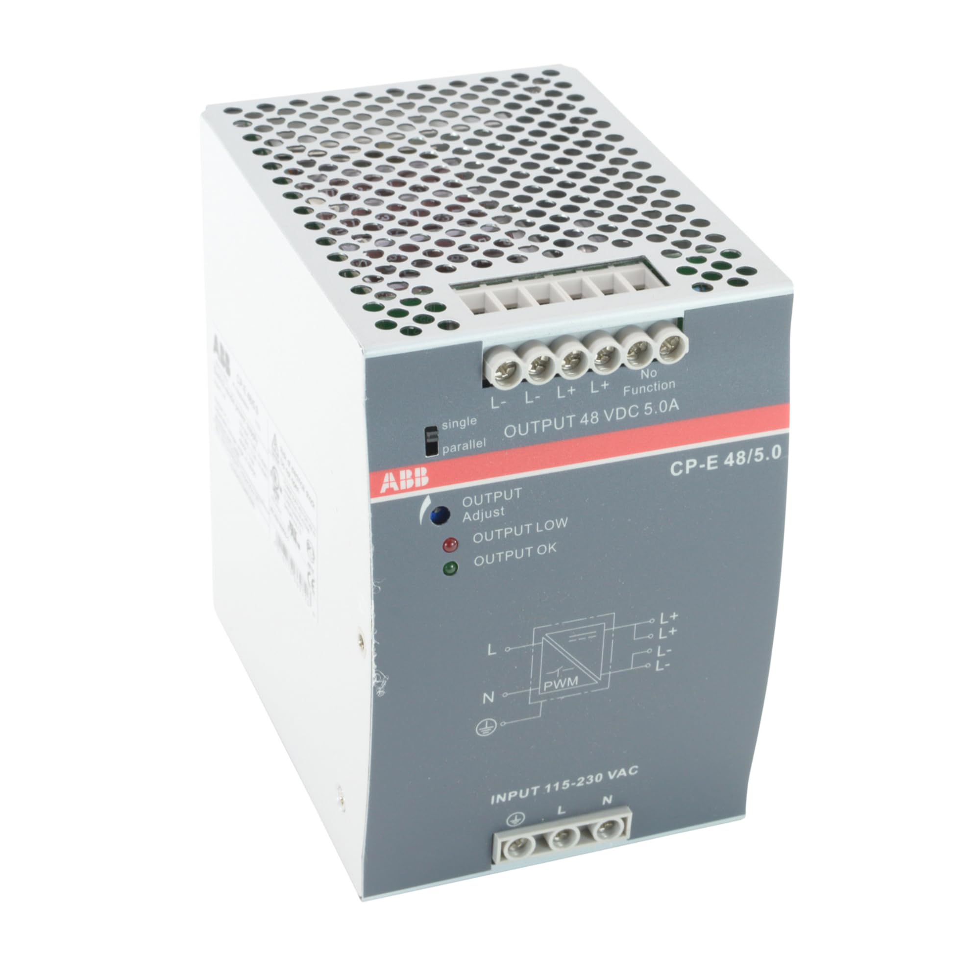 ABB CP-E -Phasen Getaktet DIN-Schienen Netzteil 240W, 90 → 132 V ac,186 → 264 V ac / 210 →