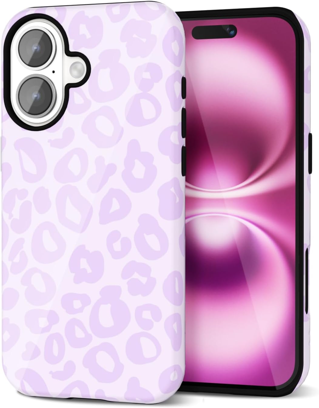 Cheetah Print Phone Case for iPhone 16 Plus Case Girly, Cute Leopard Case for Women, Luxury Trendy Retro Cool Animal Print Design, Aesthetic Pattern Y2k Hard Shell Plastic Cover, Purple Lilac