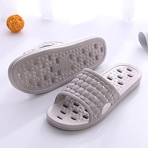 Vista 5 de ktprniy Pantuflas de baño con agujeros de drenaje, antideslizantes de secado rápido, pantuflas de baño unisex