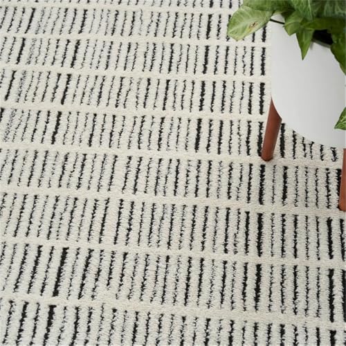 Tapete Nourison Cozy Modern Ivory Black 6'7" x 9' miniatura 7