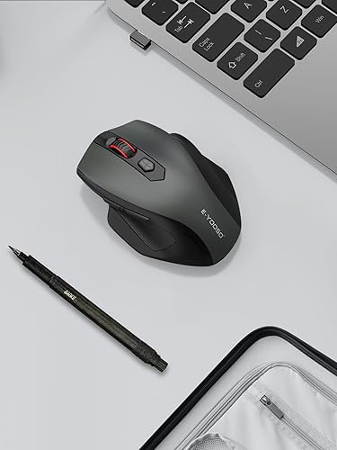 Miniatura 9 de E-YOOSO Ratón Bluetooth, 4000 DPI modo dual (BT5.0, 2.4G) ratón inalámbrico para laptop, mouse ergonómico de computadora de oficina, 6 botones,