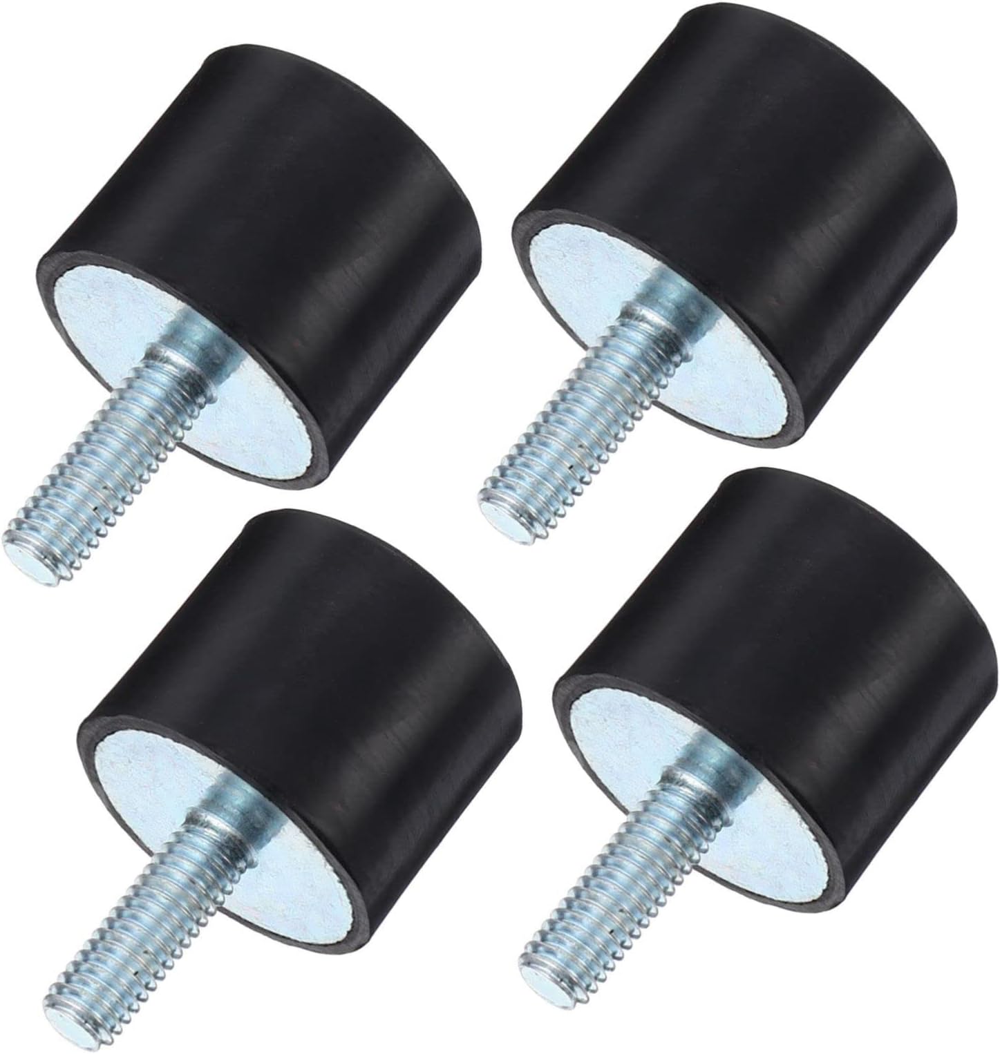 Cabilock 4 Pcs Heat-resistant Rubber Mounts Vibration Isolator Shock Absorber for Motor Generator Compressor Air Pump Accessories with Threaded Cylindrical Design for Noise Reduction and