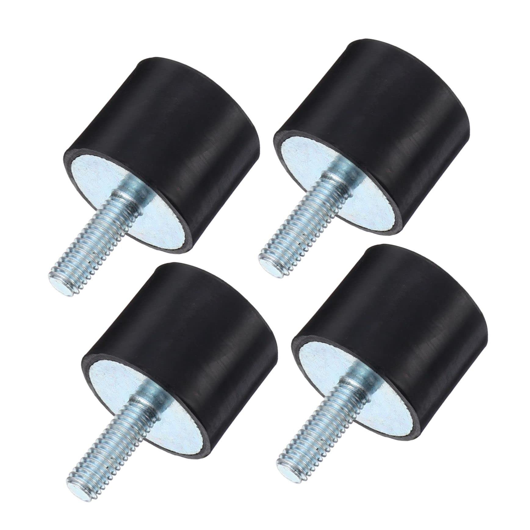 Cabilock 4 Pcs Heat-resistant Rubber Mounts Vibration Isolator Shock Absorber for Motor Generator Compressor Air Pump Accessories with Threaded Cylindrical Design for Noise Reduction and
