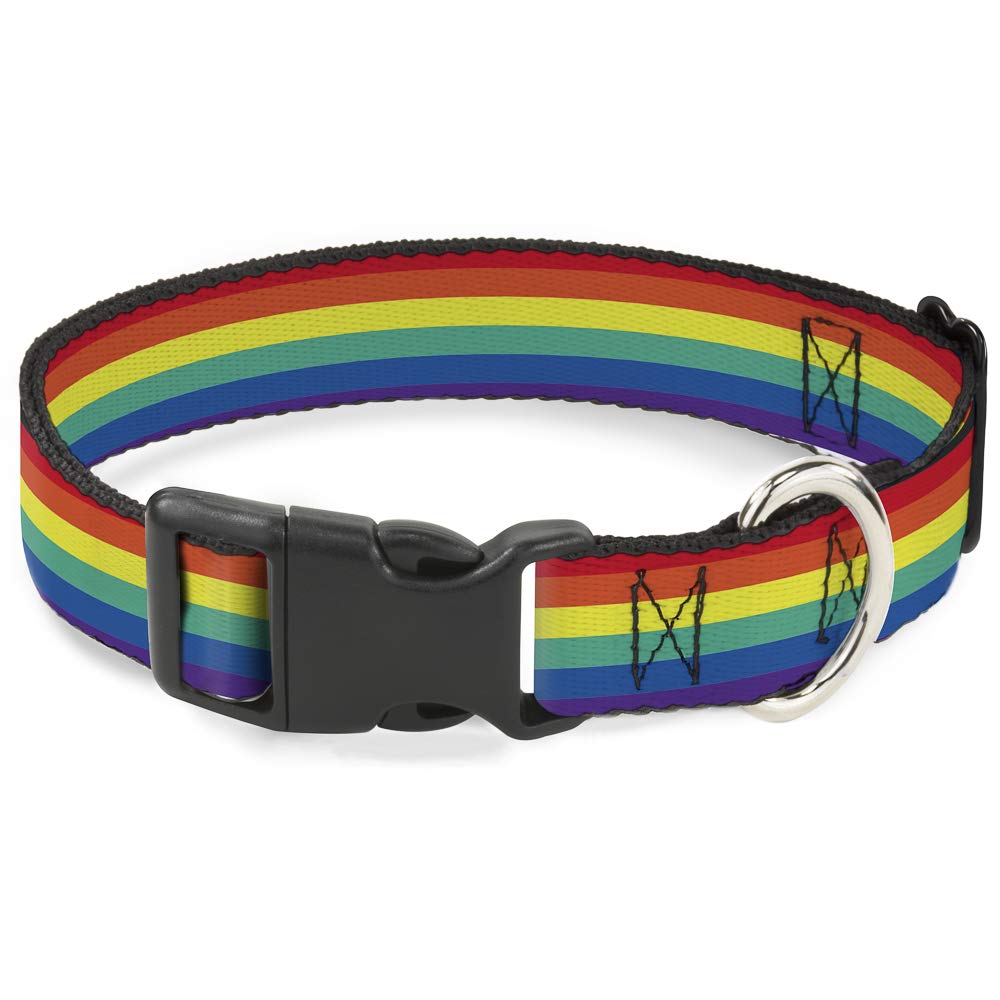 Collier pour animal domestique arc-en-ciel Buckle-Down boucle plastique 33-43cm
