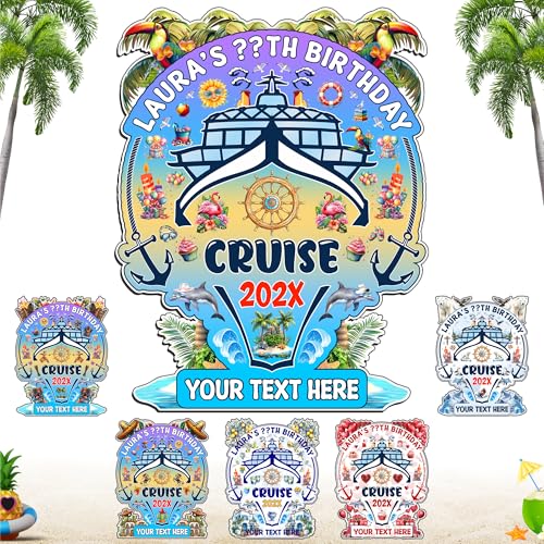 Decoración Imán para Puerta Feliz Cumpleaños Crucero miniatura 1