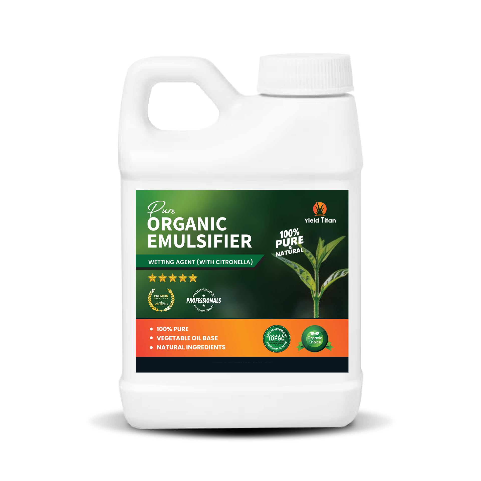 Yield Titan Pure Organic Emulsifier with Citronella - 100% Natural Wetting Agent for Enhanced Plant Absorption, Eco-Friendly Formula (16 oz)