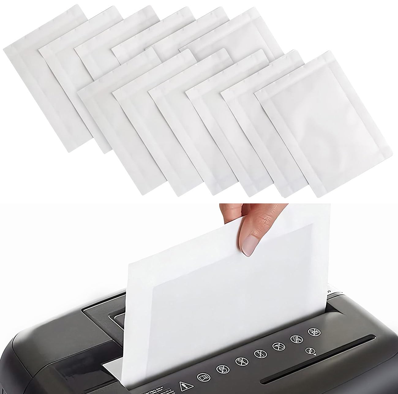 Aktenvernichter-Öl: 48er-Set Universal-Schmiermittelblätter für Aktenvernichter, DIN A4/A5 (Aktenvernichter-Öle, Shredderöle)