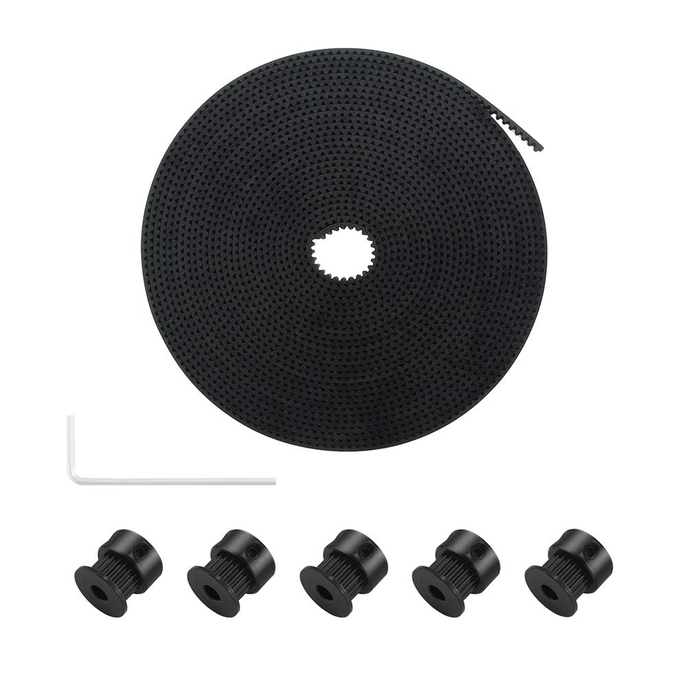 Buy GT2 Open Timing Belt 6mm Width 5Meter Pure Rubber + 5pcs Timing