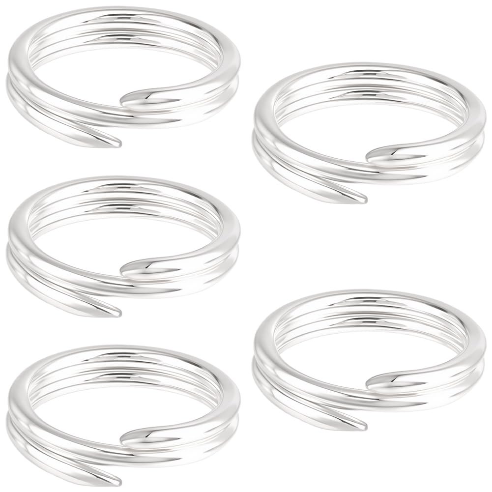 Beebeecraft 1 Box 5Pcs 925 Sterling Silver Split Jump Rings 6mm Double Loop Round Rings for Jewellery Making Key Pet Collar Tag DIY Craft