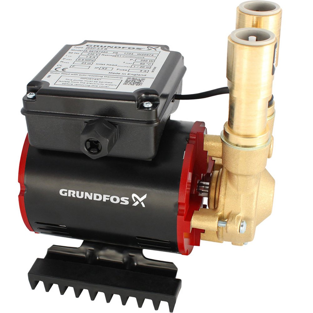 Grundfos Amazon Ssp Brass Single Shower Pump 3.0 Bar In Black