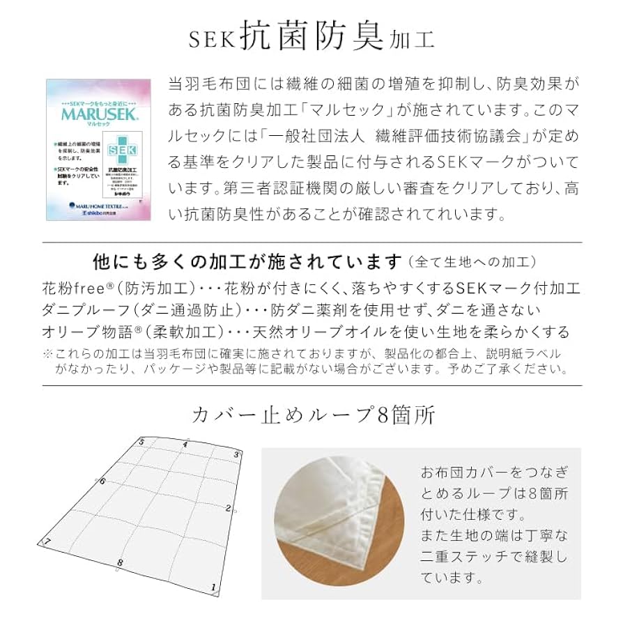 Amazon｜ふとんの江崎 羽毛布団 ハンガリーホワイトダック90
