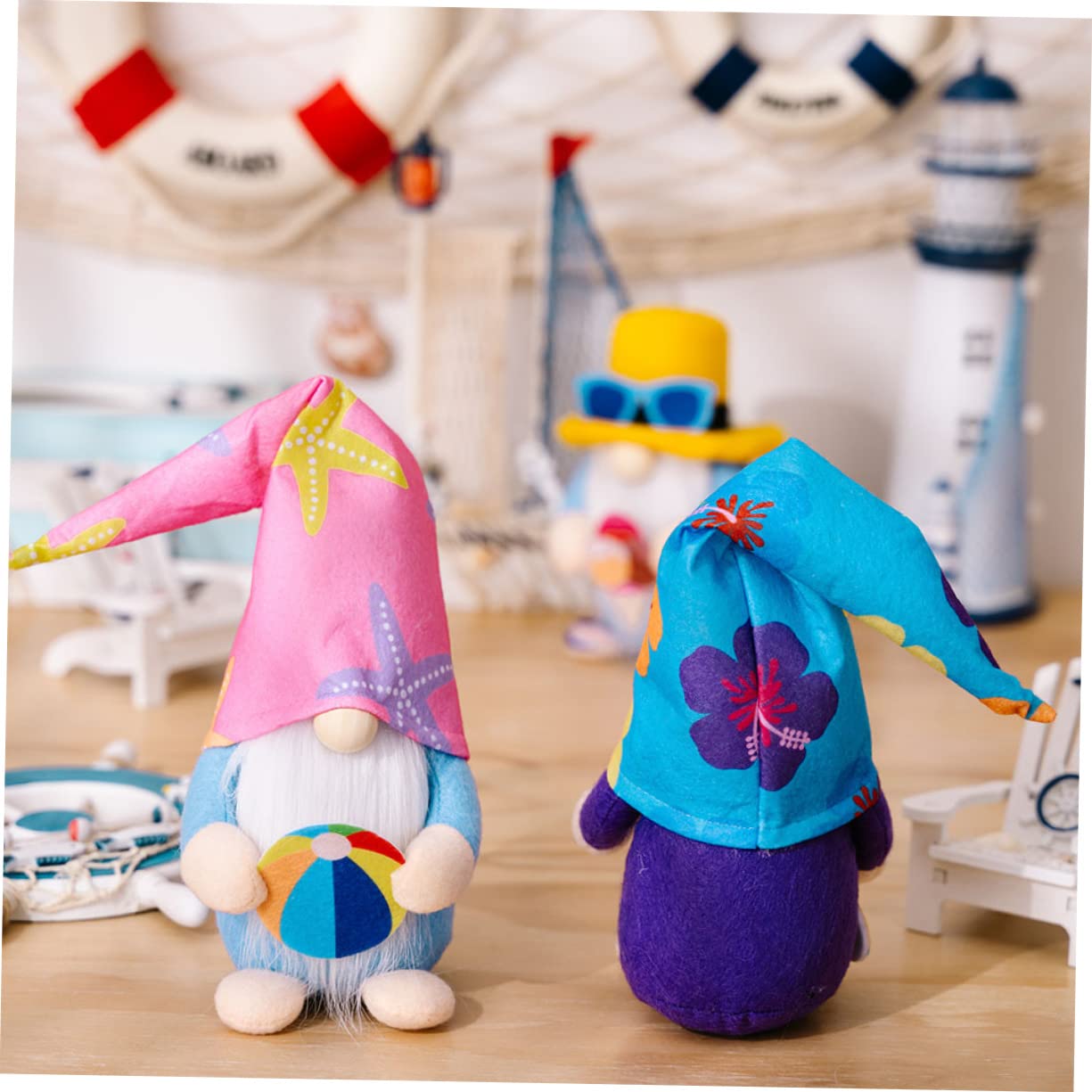 Cabilock 12 STK Surfpuppen-Ornamente Party-Zwergpuppe Zwergpuppe Gnomendekorationen im Küstenthema Plüschfigur Spielzeug Küstenzwerg Sommerzwerg abgestuftes Tablettdekor Kies