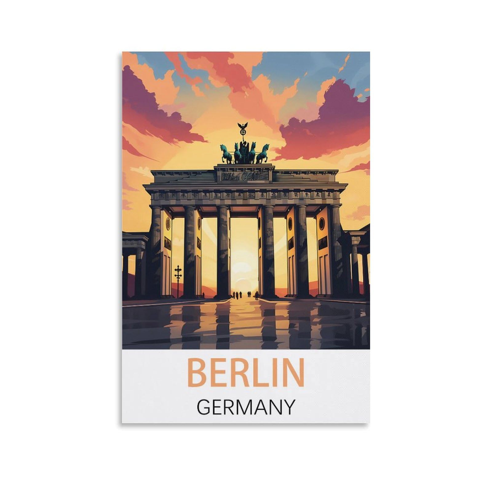Javon Unframe-Style Berlin Germany Vintage Travel Poster 08X12inch(20X30cm) Canvas Art Poster And Wall Art Picture Print Bedroom Decor