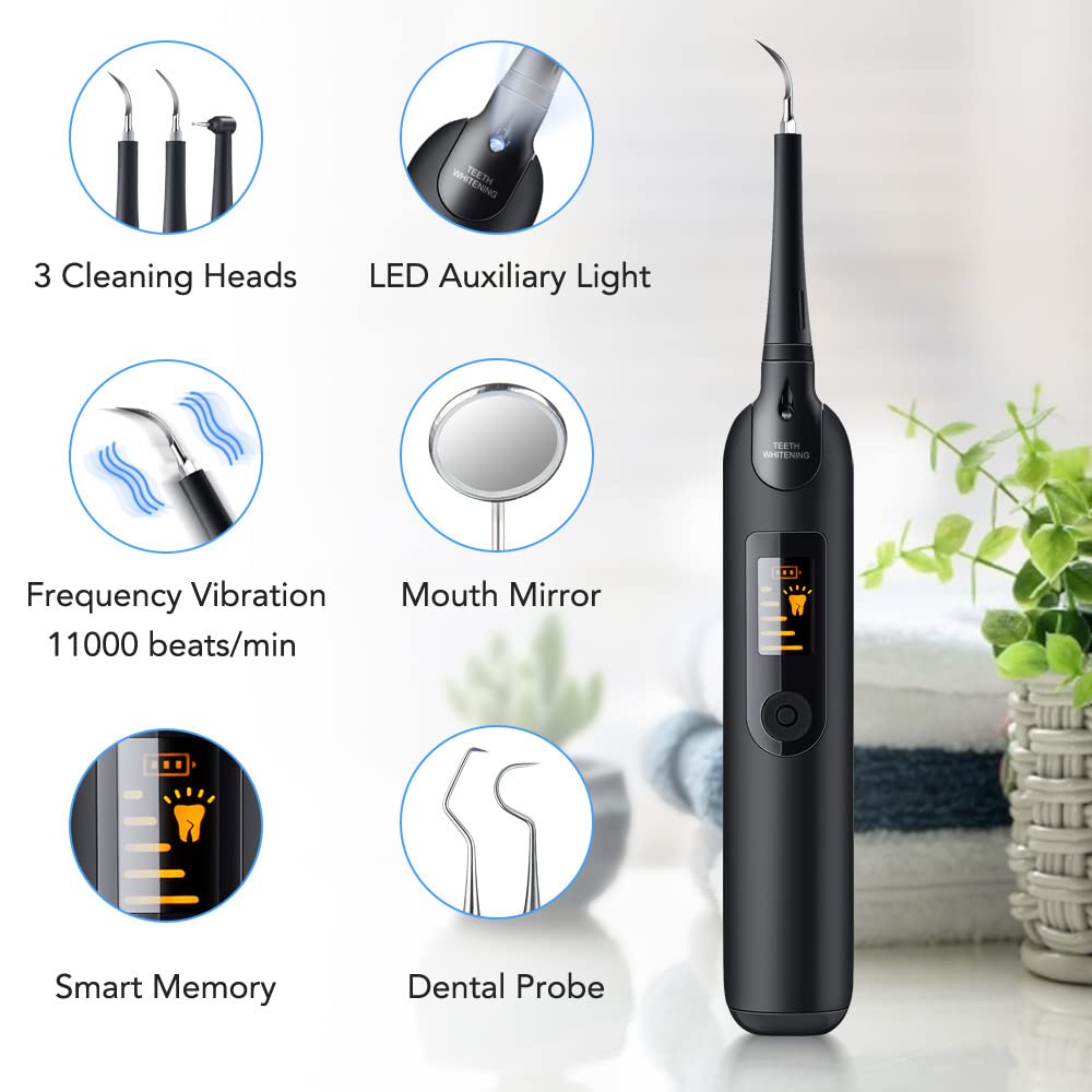 HANNEA® Teeth Cleaning Kit Plaque Remover for Teeth, 5 Modes, Rechargeable 1