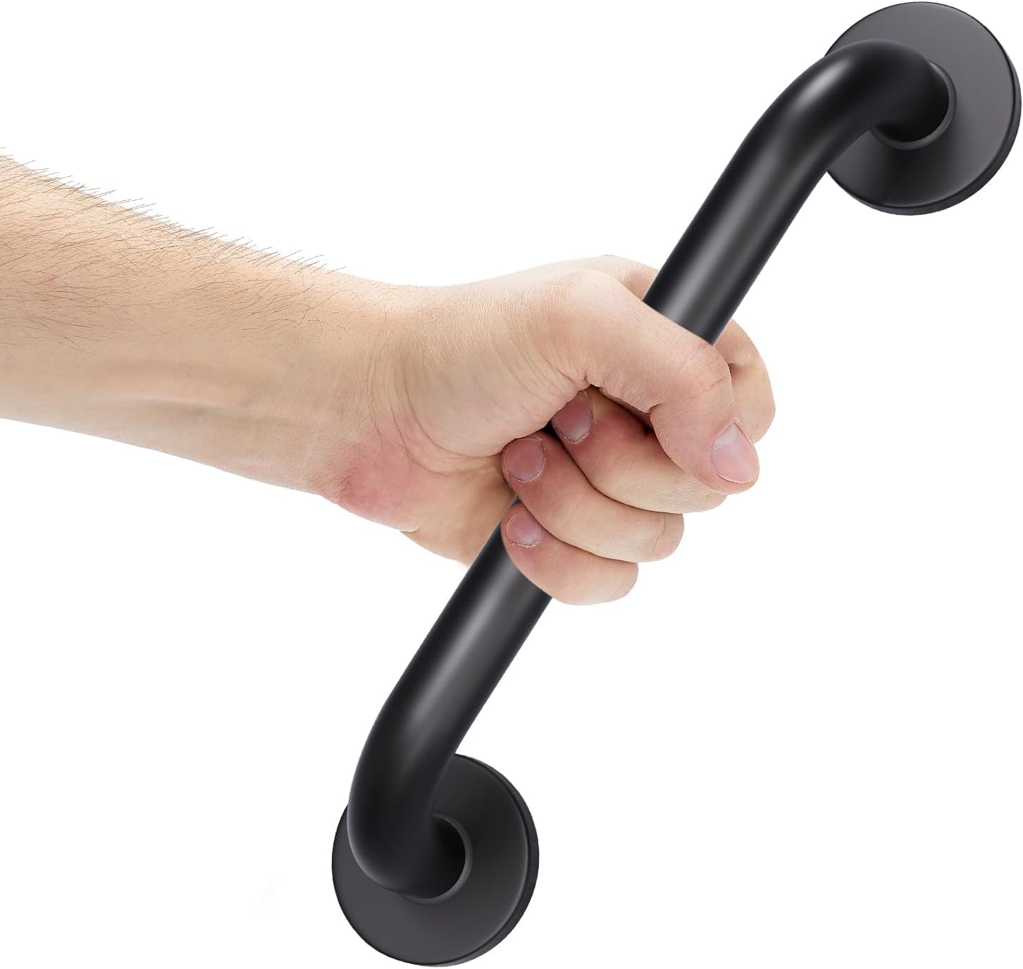 Anatomix 304 Grade Stainless Steel Heavy Duty Toilet Grab bar Handrails Bathroom Safety Bar Hand Support - 12 Inch Black Pack of 1