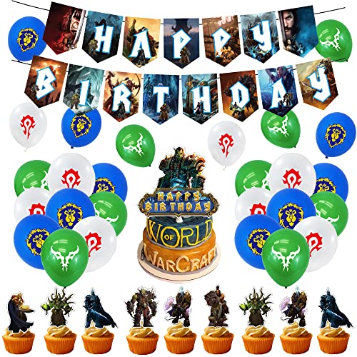 Deco Anniversaire World of Warcraft Anniversaire Décorations World of Warcraft Ballons Anniversaire World of Warcraft Décorations Gâteaux World of Warcraft Bannière D'anniversaire Déco