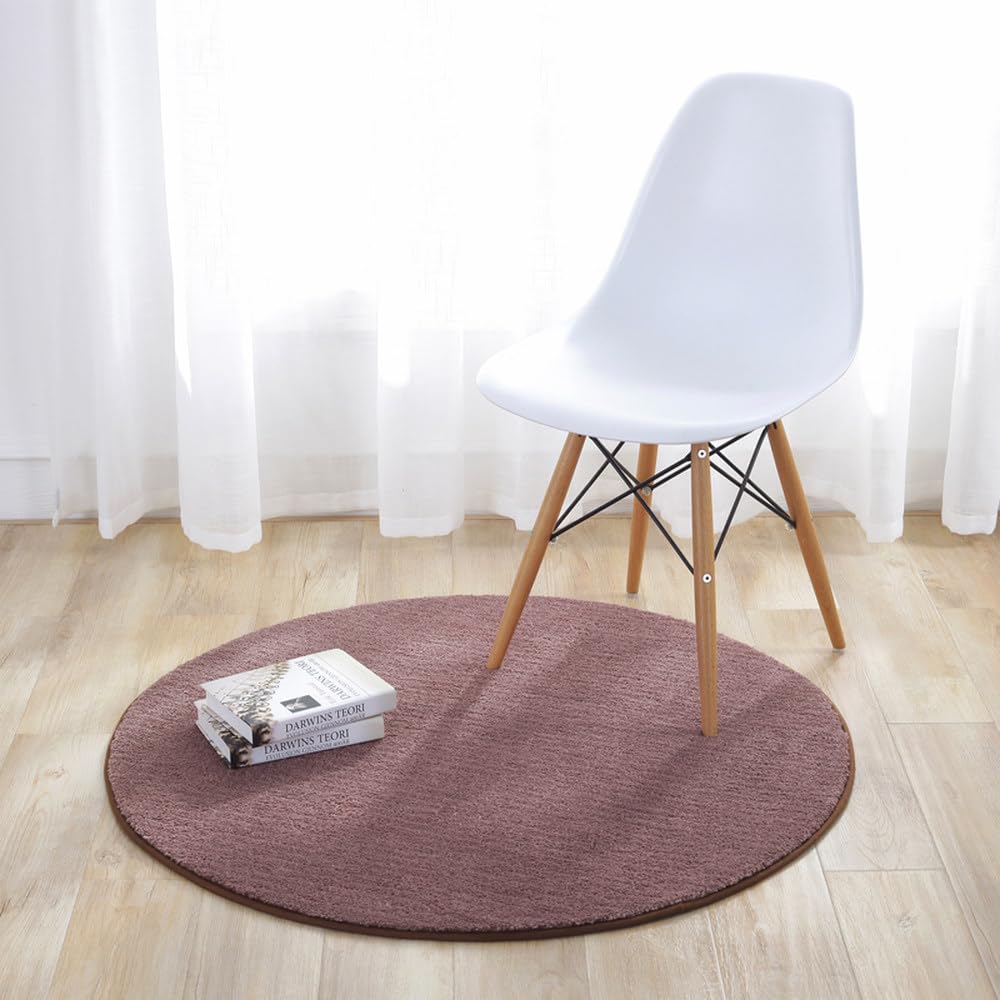 Tapis pour chambre à coucher rond de 200x200 cm en peluche épaisse