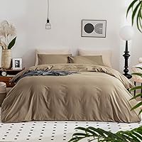 Vista 22 de JELLYMONI Funda nórdica de lino tamaño individual, color ámbar naranja