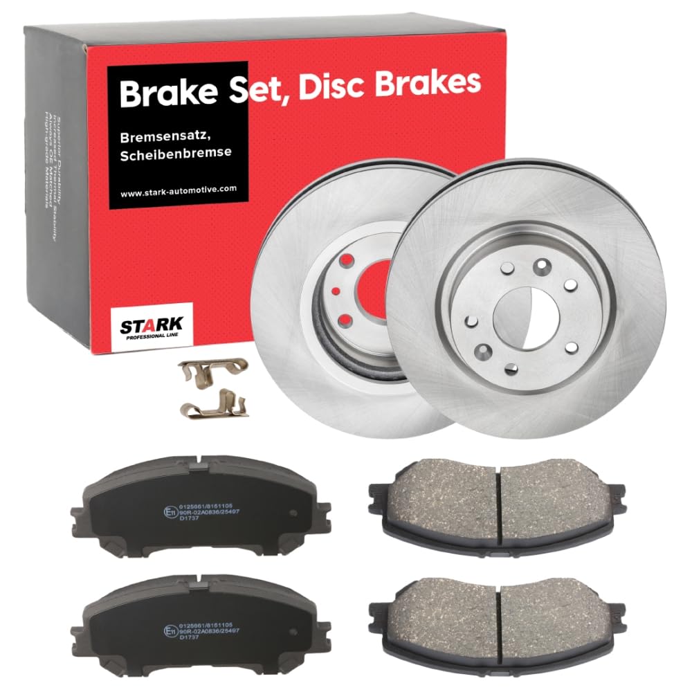 STARK Bremsen Set Vorne 296mm Bremsscheiben und Beläge Komplett Kompatibel mit NISSAN Qashqai II J11, J11, RENAULT Kadjar HA, HL Koleos 2 HC