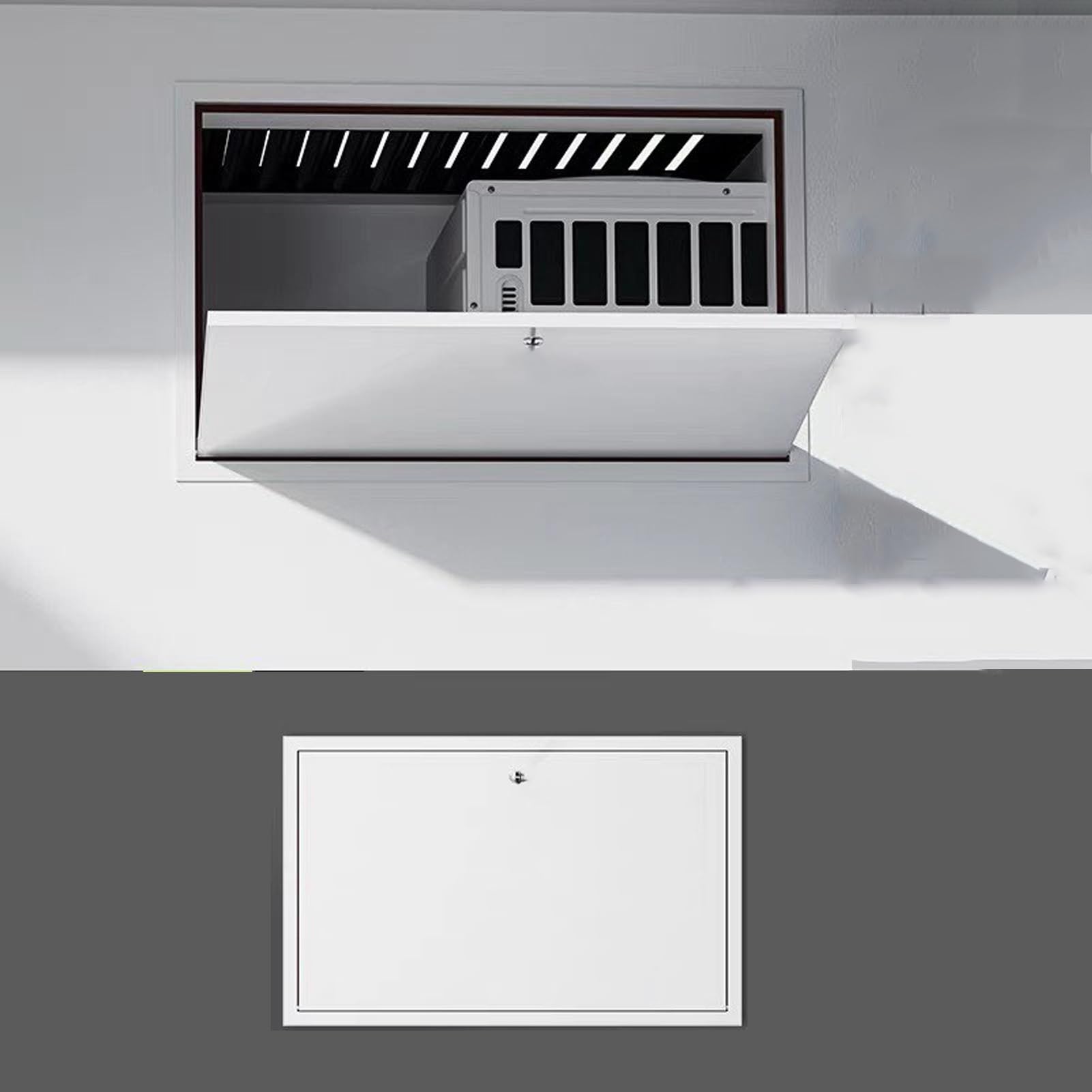 Trappe de visite de plafond pour cacher les compteurs et fils électriques