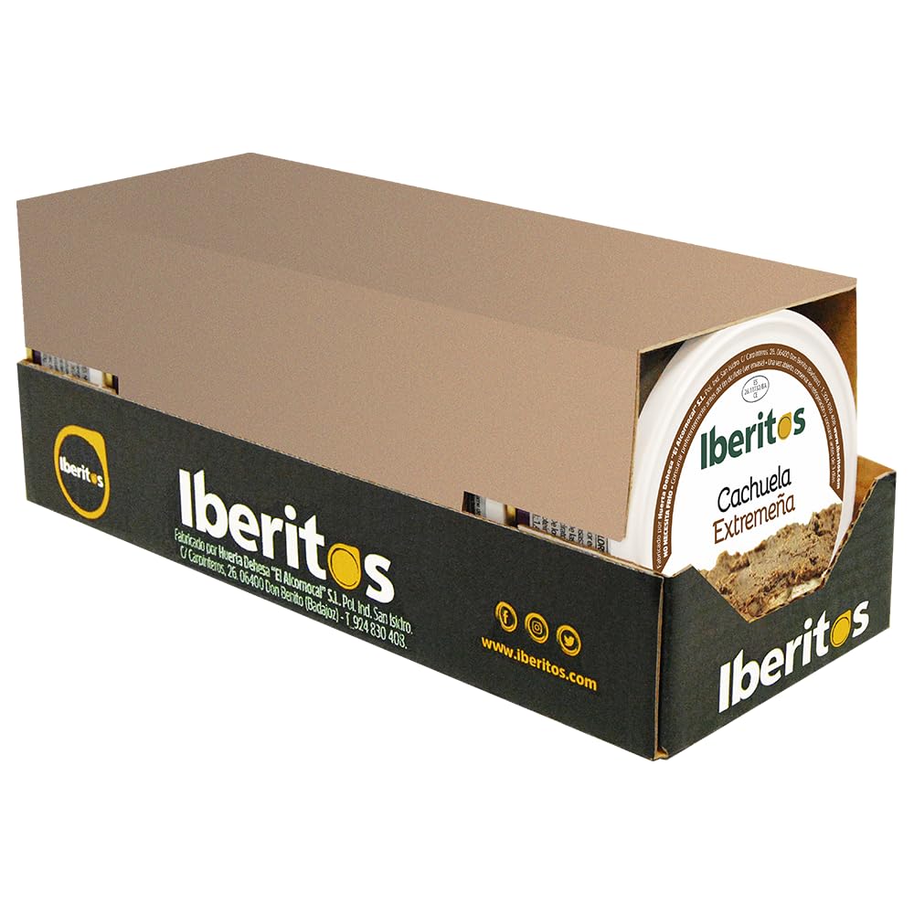 Iberitos - Cachuela Extremeña - Ideal para Desayunos y Meriendas - Untable sin Gluten y sin Lactosa - Producto Fabricado en España - 6 Latas de 250 Gramos