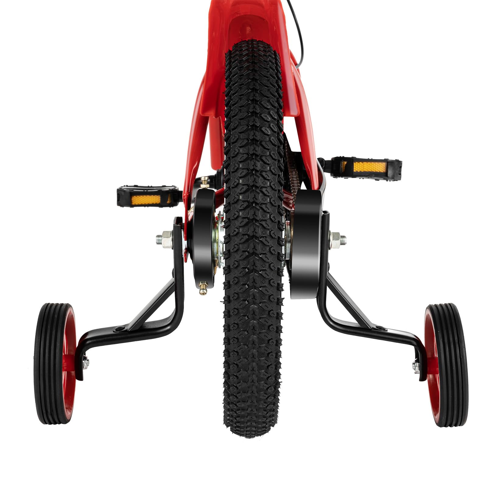 Brride 14 Zoll KinderFahrrad ab 3 Jahre, Jungen Mädchen Kinder Fahrrad für ab 3-6 Jahre, Kinderfahrräder mit Stützräder, Höhenverstellbar, Fahrrad Kinder Cool (Rot) Sport & Freizeit
