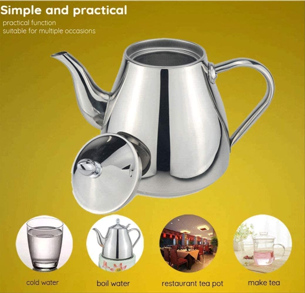 Teiera in acciaio inossidabile da 1000 ml semplice e creativa con colino da tè Teiera con infusore per tè Set di stoviglie per tè Teiera con infusore per bollitore semplice e creativo per induzione,