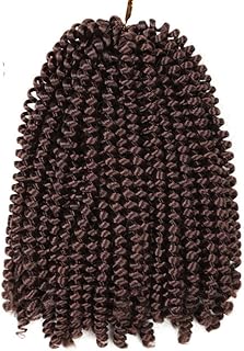 8 Pulgadas Spring Twist Crochet Hair Sintético Twist Trenzas Cabello Ombre Trenzado Extensiones de cabello Afro Fluffy 30Roots Hair-33,8inches, 5Pcs / Lot