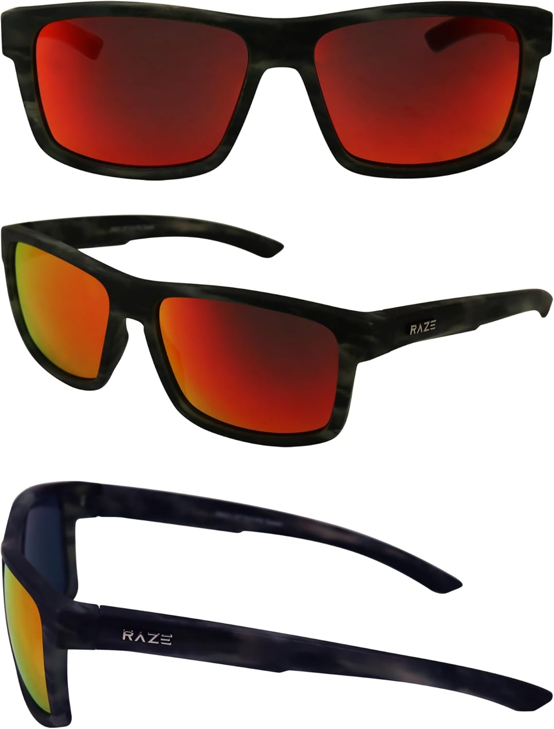 Offshore Sports & Boating Polarized Sunglasses for Women or Men Black Marble w/Red Mirror Lenses - Image 8