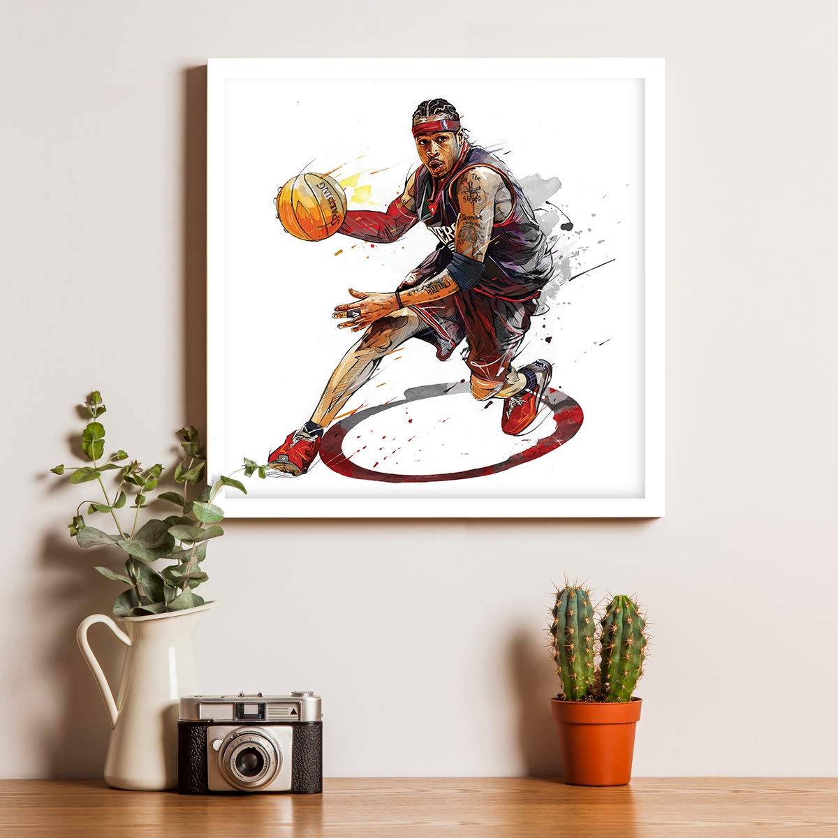 Allen Iverson - Digital art painting, The Answer, NBA, NBA basketball player, Philadelphia 76ers (50 x 50 cm)