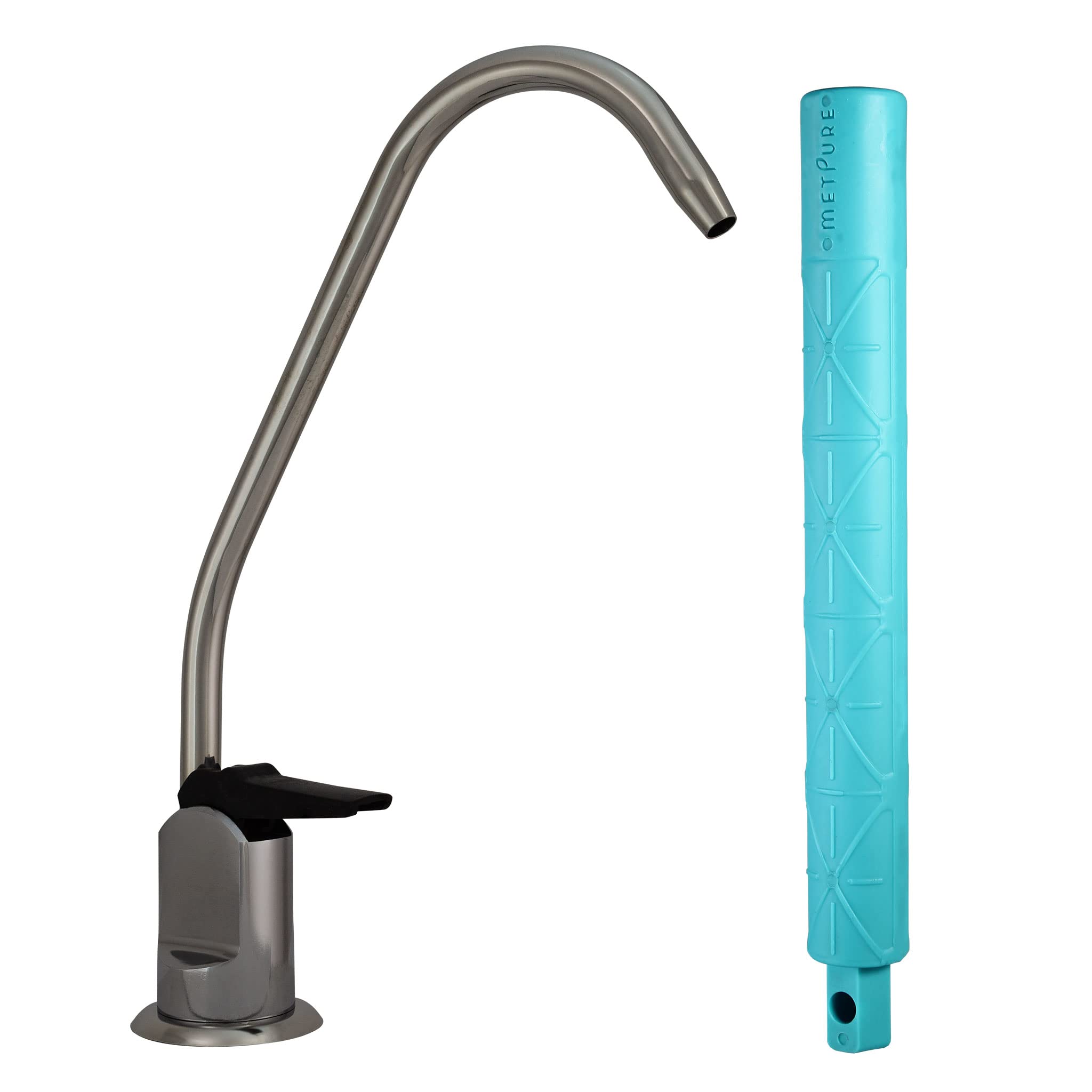 Water Filtration Faucet Reverse Osmosis Long Reach Drinking Water Non Air Gap Water Filtration System Dispenser Spout (Chrome) with Faucet Wrench RO-FW148
