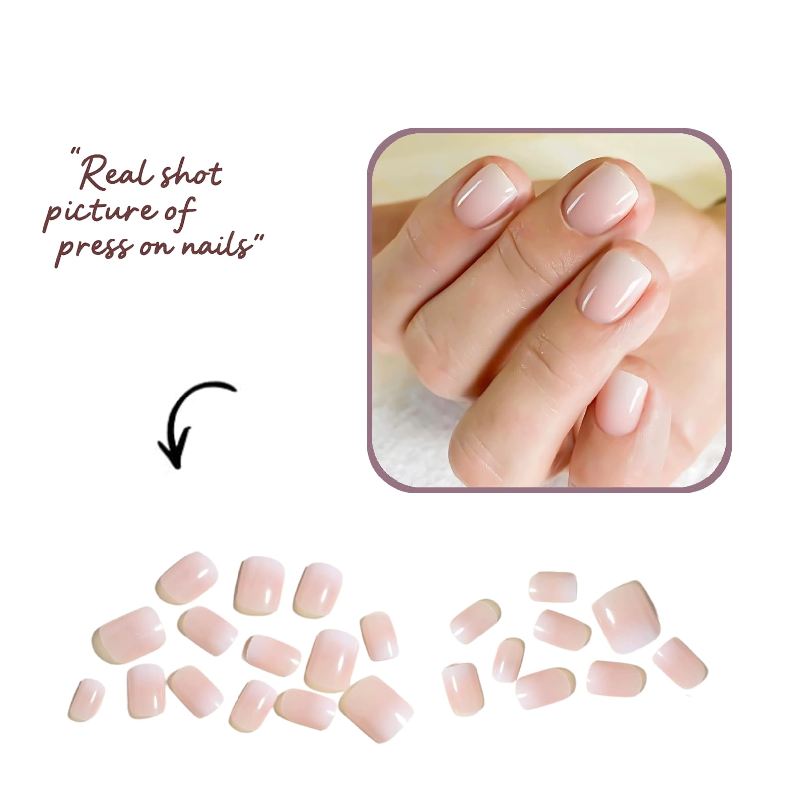 24PCS French Gradient Press on Nails - Image 2