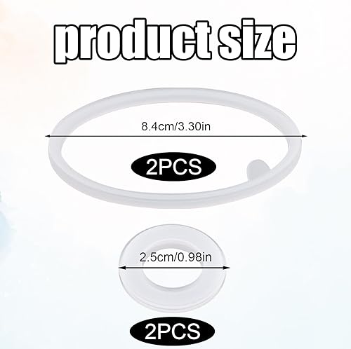 Miniatura 2 de 4 piezas de junta de tapa de repuesto para botella de licuadora Strada Flip Shaker Cup Water Bottle Parts Accesorios a prueba de fugas, 2 tamaños de