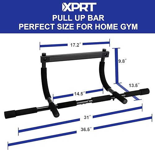 Miniatura 3 de XPRT Fitness Doorway - Barra de dominadas  Barra de dominadas de agarre múltiple resistente de 300 libras para gimnasio en casa, equipo de