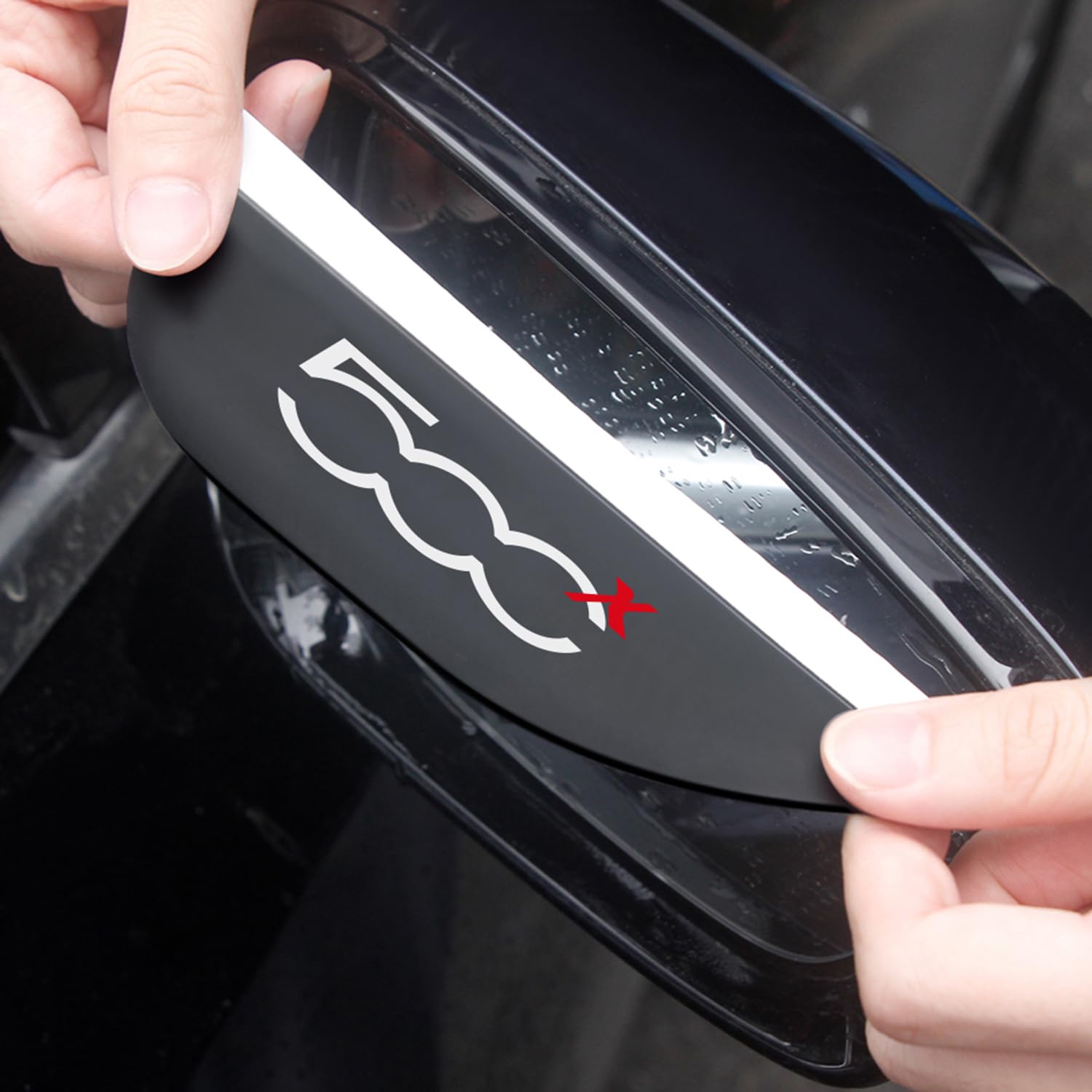 Fiat 500X Antipioggia Visiera Specchietto Retrovisore Pioggia Sopracciglio Auto Decorazione Accessori, 2 Pezzi, Nero