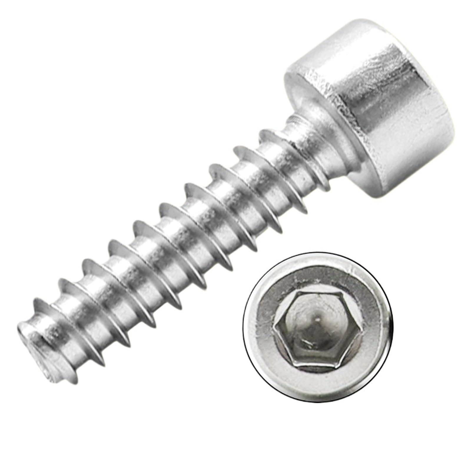 MUHUO Flanged hexagon bolt, Hexagon Allen Head Cap Flat Tail Tapping Screws Stainless Steel M2 .3 .6 M3 .5 M4 M5(M4x6mm 20pcs)